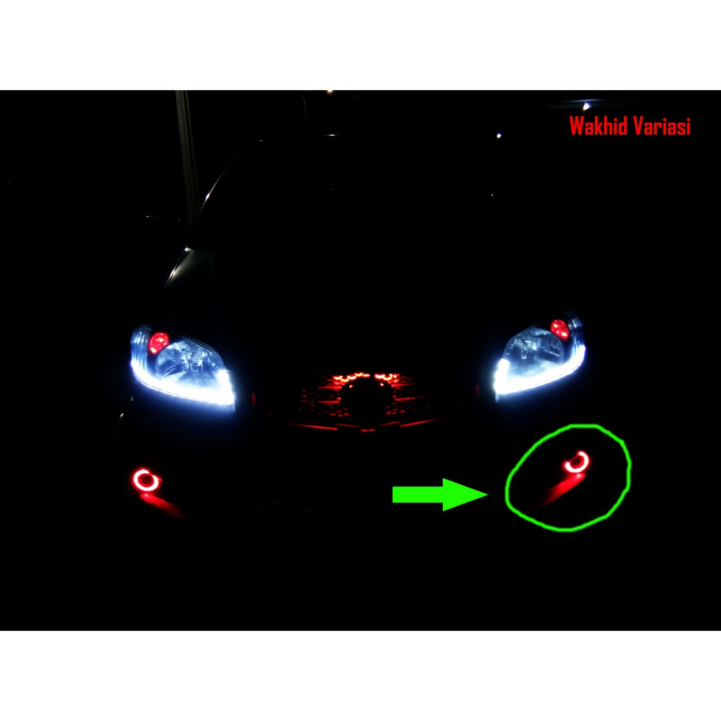 Lampu Kabut Mobil Fog lamp LED ANGEL EYES 3&quot; 76MM BIRU MERAH Universal / Fog Light Projie Eagle Eye