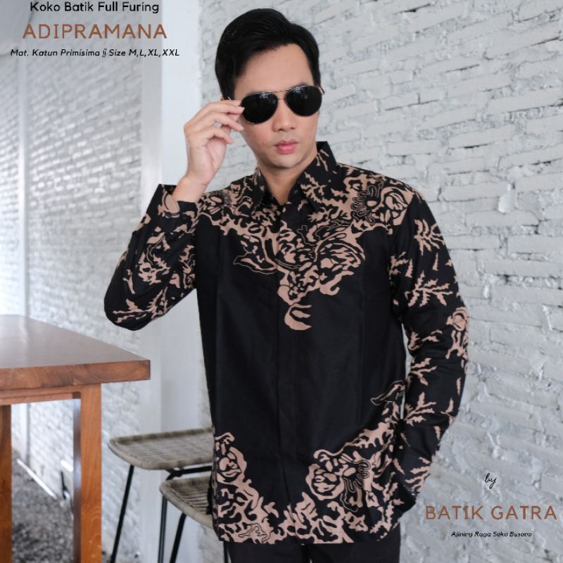 KEMEJA BATIK PRIA LENGAN PANJANG ADIPRAMANA FULL FURING