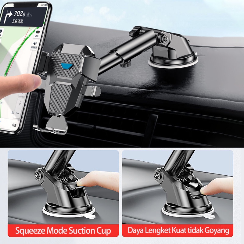 Holder Mobil Jepit 3in1 Dashboard kaca Ventilasi AC 360 derajat Car Holder Original