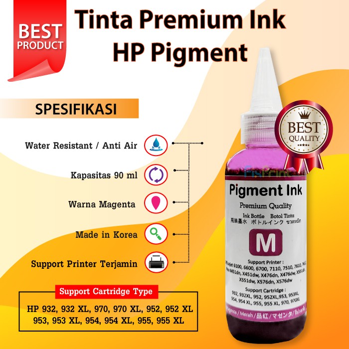 Tinta Refill HP 90ml Cartridge Printer X451dn X476dn X551dnX576dn dw