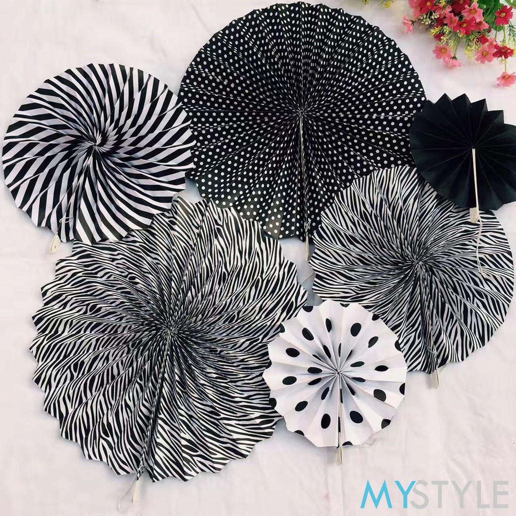 PAPERFAN SET PAPER FAN SET POLOS BIASA ISI 6 PCS PERLENGKAPAN PESTA