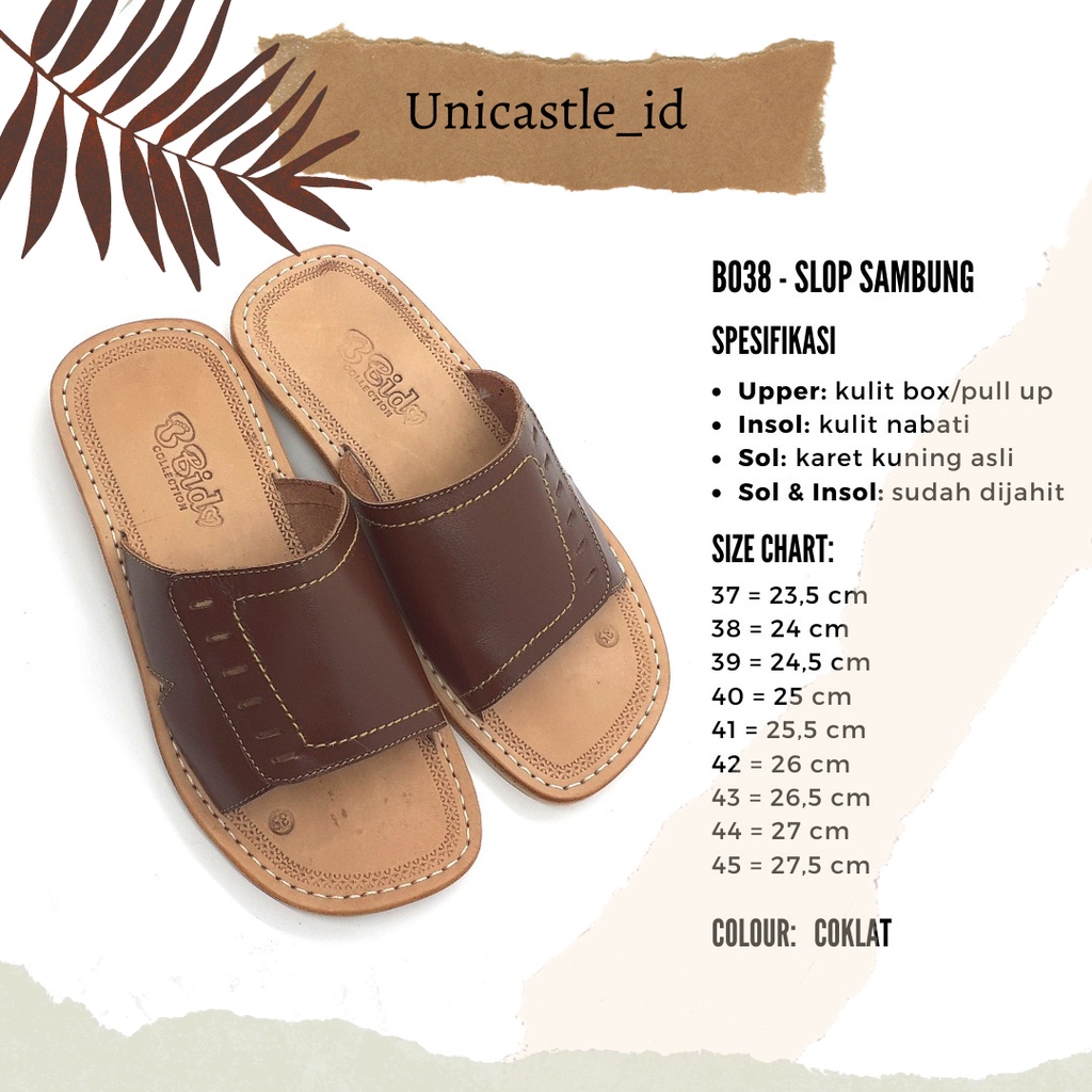 Sandal Jajaka Slop Sambung| sandal kulit pria | leather shoes | sendal terompah | sandal kulit 100% 