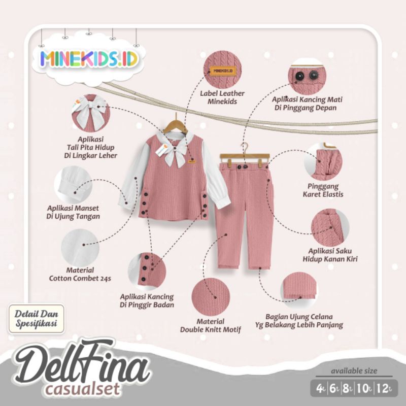 Dellfina setelan anak premium by Minekids