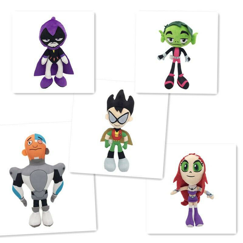 25cm Teen Titans Go Robin Boneka Cartoon Robin Cyborg Beast Boy Raven Starfire Plush Toy Mainan