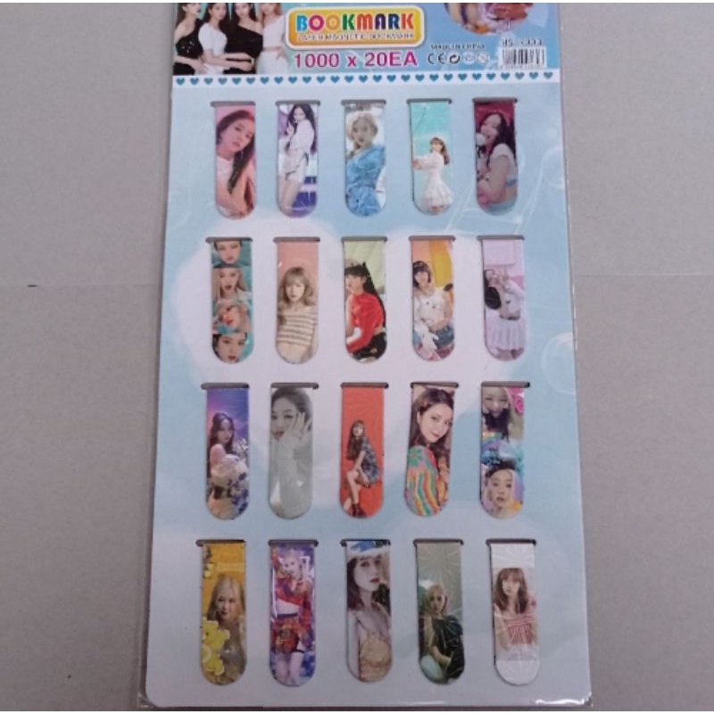 

1 pak isi 20 pembatas magnet black pink / tanda buku