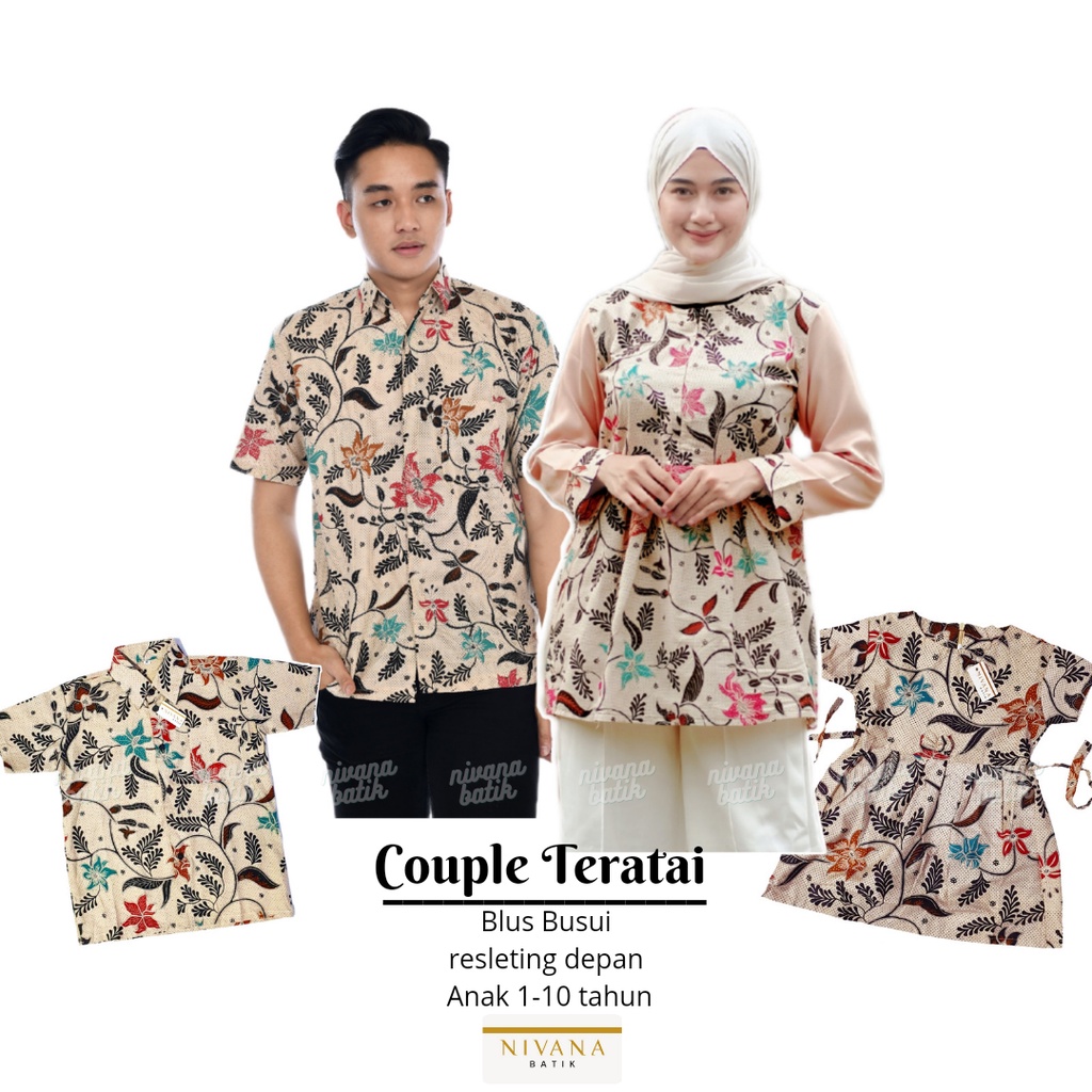 Batik Couple Keluarga Motif TERATAI