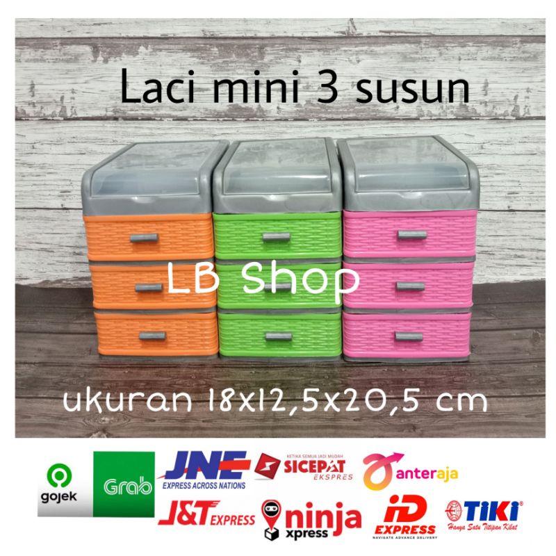 Laci mini plastik 3 susun/lemari plastik kecil/rak mini plastik serbaguna multifungsi