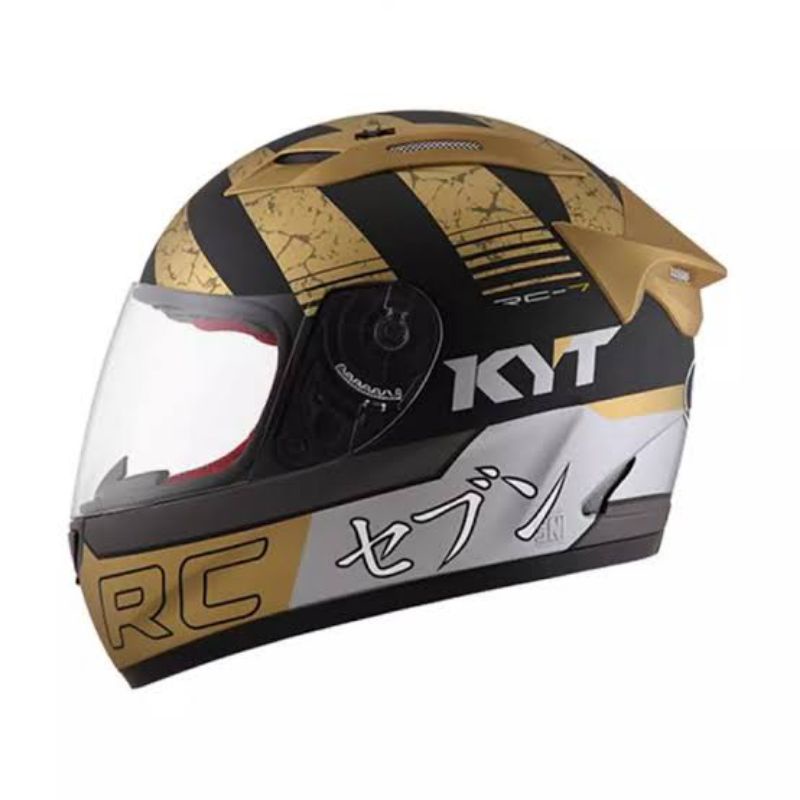 helm kyt RC seven #17 black doft gold