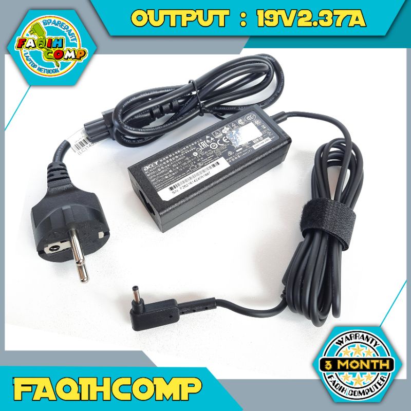 Adaptor Charger Acer Aspire 5 A514-53 A514-53G A514-52KG A115-31 19V-2.37A 45W DC (3.0x1.1mm)