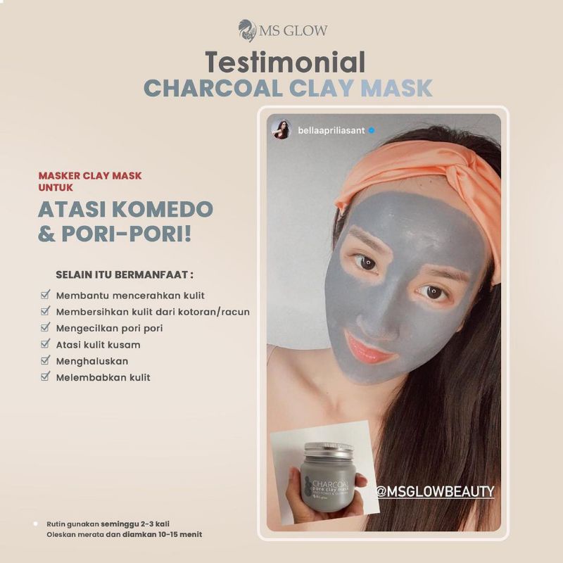 Claymask greentea MS glow claymask Charcoal ms glow