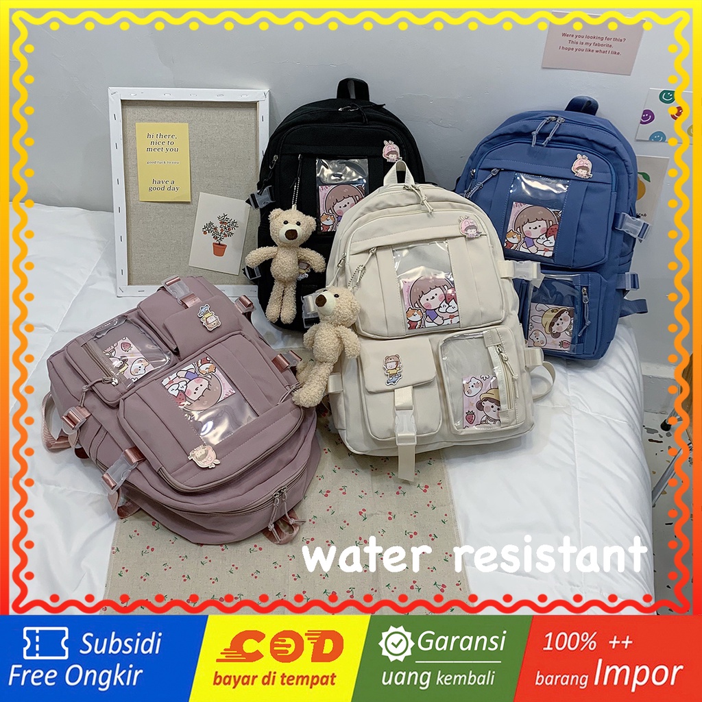 WYK115 Tas Ransel Wanita Pria Sekolah Kuliah Gambar Backpack School Impor TKM