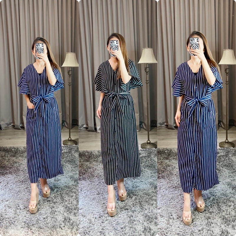 maxy dress salur wanita ( K1267)