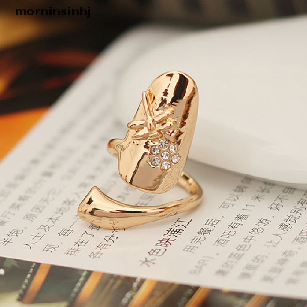 Mornin 1 Pc Cincin Model Capungbunga Hias Berlian Imitasi 2 Warna Untuk Wanita