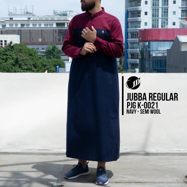 Jubba Jubah Jubbah Samase Reguler K 002 Warna Navy Bahan Semi Wool