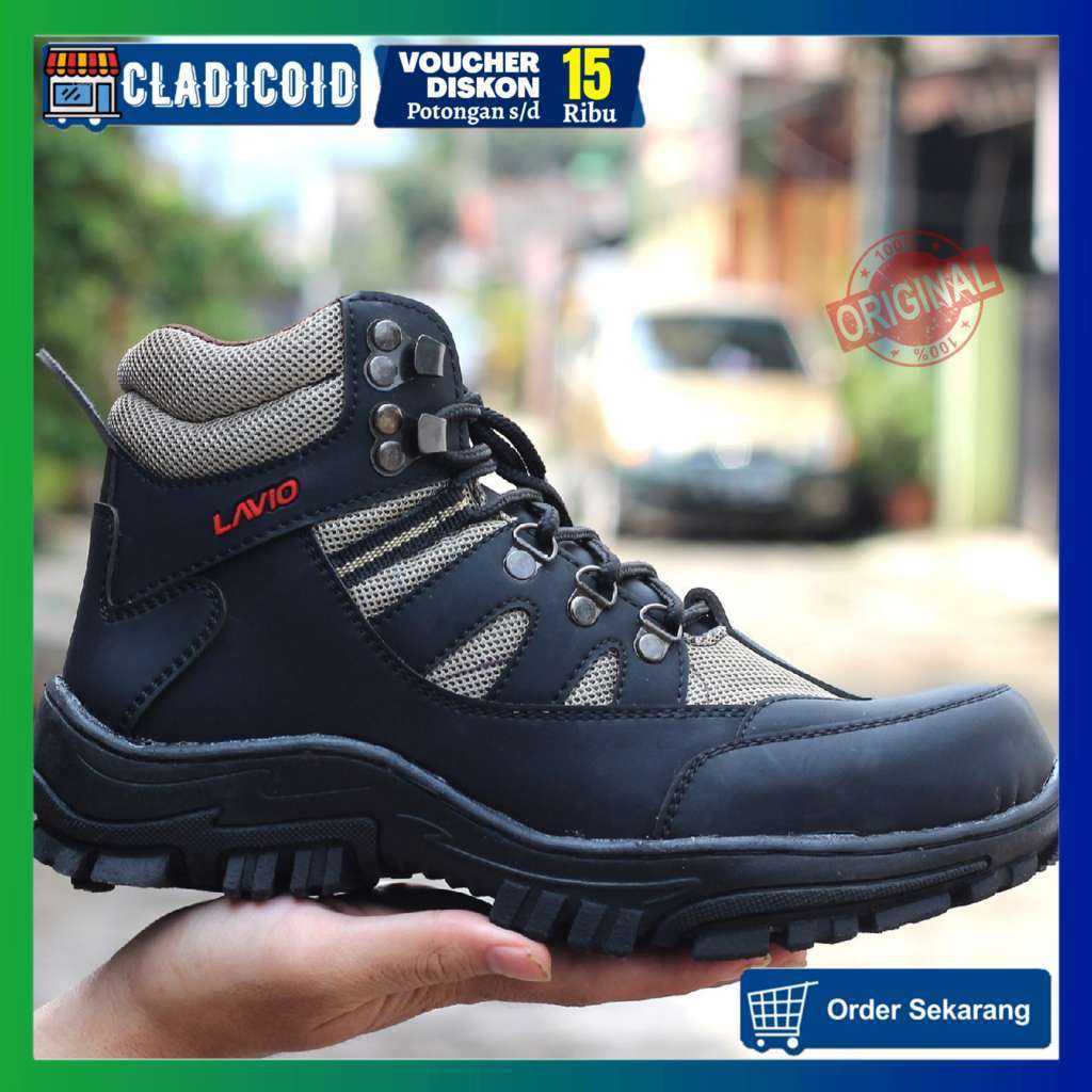 SEPATU BOOTS PRIA LAVIO ARMOR READY 39-43 SAFETY UJUNG BESI KERJA LAPANGAN OUTDOOR GUNUNG LAVIO ARMO