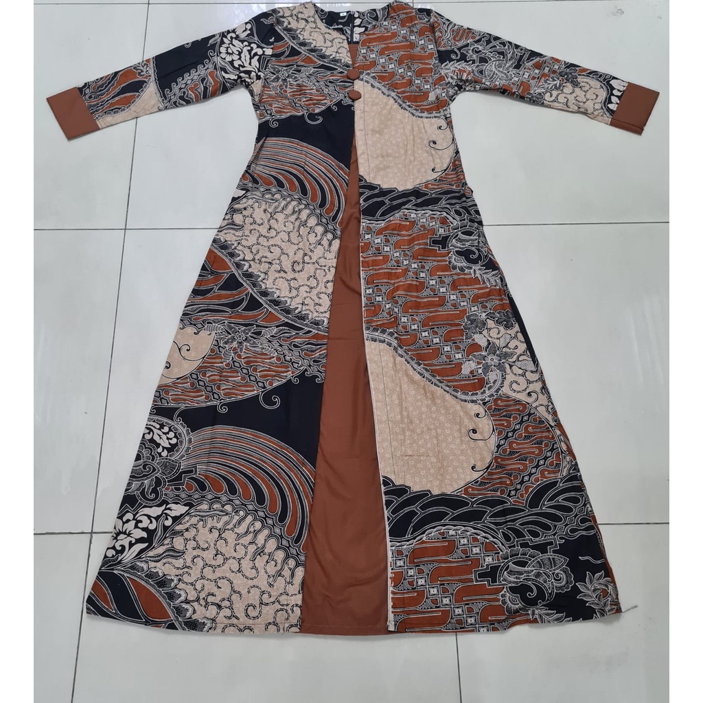 ARINI COKLAT BATIK COUPLE KELUARGA PASANGAN MODERN JUMBO PREMIUM SARIMBIT AYAH IBU ANAK DRESS GAMIS