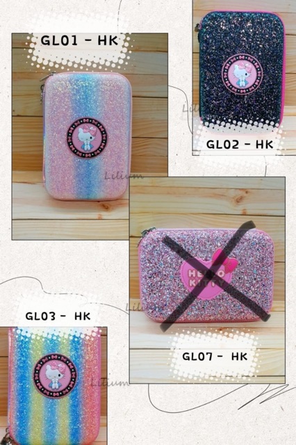 Kotak Pensil Hardcase Glitter Hello Kitty Unicorn model smiggle - GL