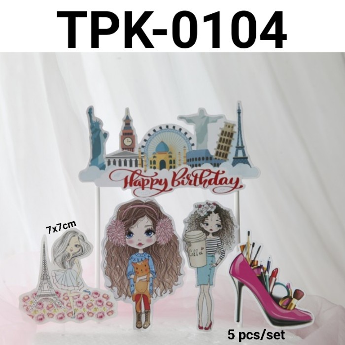 

TPK-0104 CAKE TOPPER KERTAS EROPA SHOPPING MENARA EIFFEL PARIS PISA OBRAL DISKON