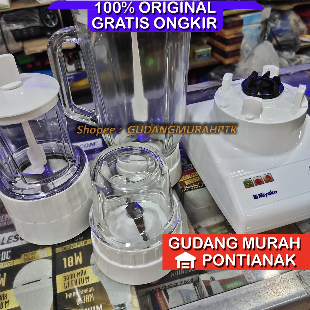 Blender Miyako 3in1 kaca BL 102 GS BL102GS 3in1 glass juice pelumat bumbu kering basah campuran
