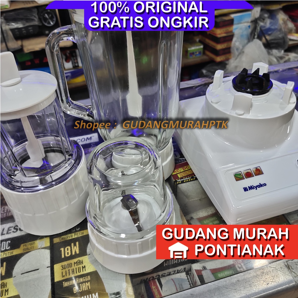 Blender Miyako 3in1 kaca BL 102 GS BL102GS 3in1 glass juice pelumat bumbu kering dan basah dan campuran