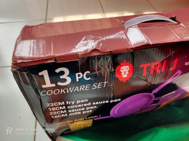 Panci Set 13 Pcs Tri J Bahan Marble Bergaransi