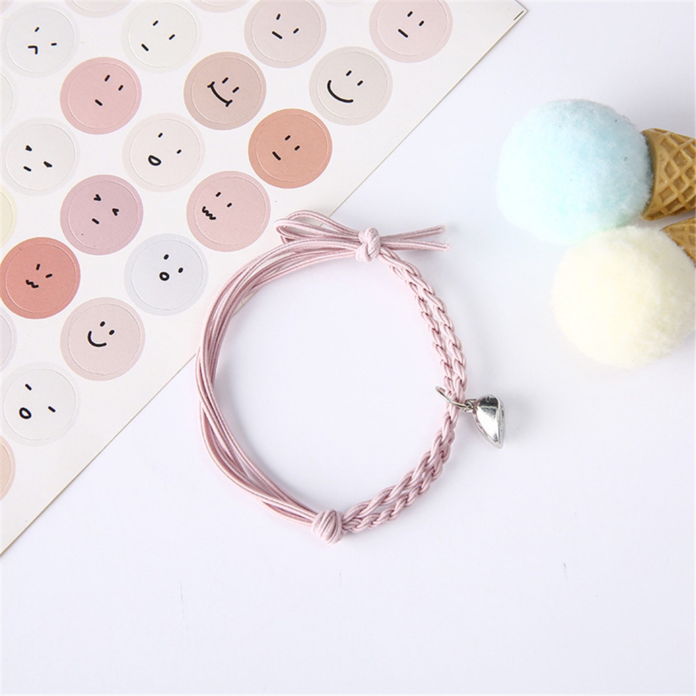 2Pcs Set Gelang Tali Magnet Pria Wanita Teman Pasangan Gadis Hitam Couple