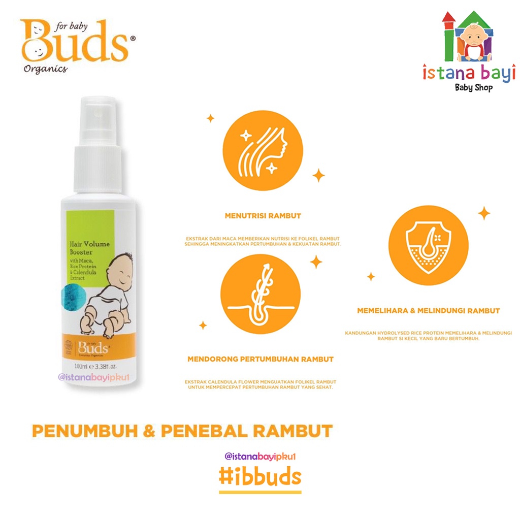 Buds Organics Hair Volume Booster 100ml - Penumbuh / penebal rambut bayi