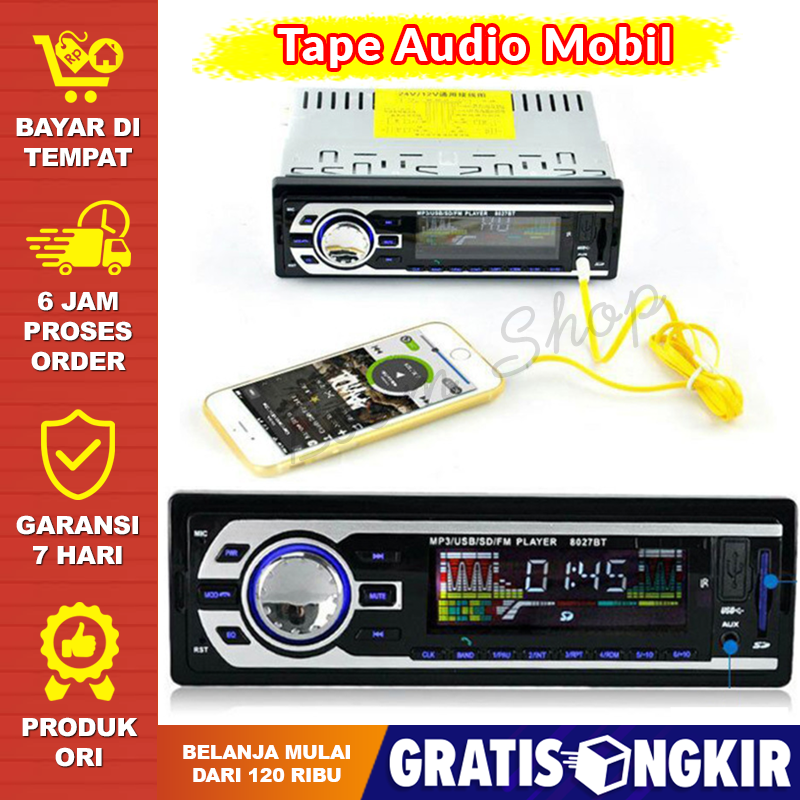 Tape Mobil Bluetooth Tip Mobil Tape Audio Full Bass AMPrime Tape Audio Mobil Multifungsi Bluetooth