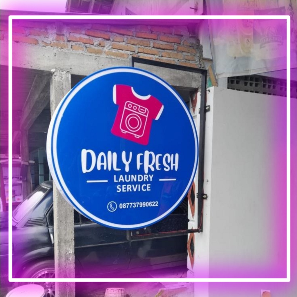 NEON BOX BULAT 40CM 1 MUKA + BRACKET