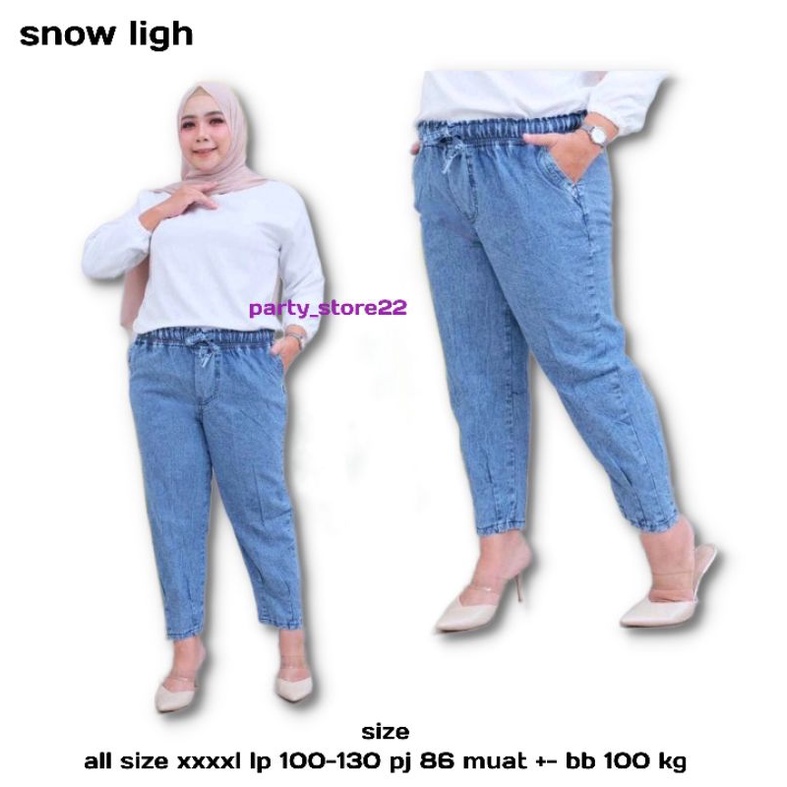 celana cumbo baggy jeans boyfriend jeans original bahan denim muat BB 95kg