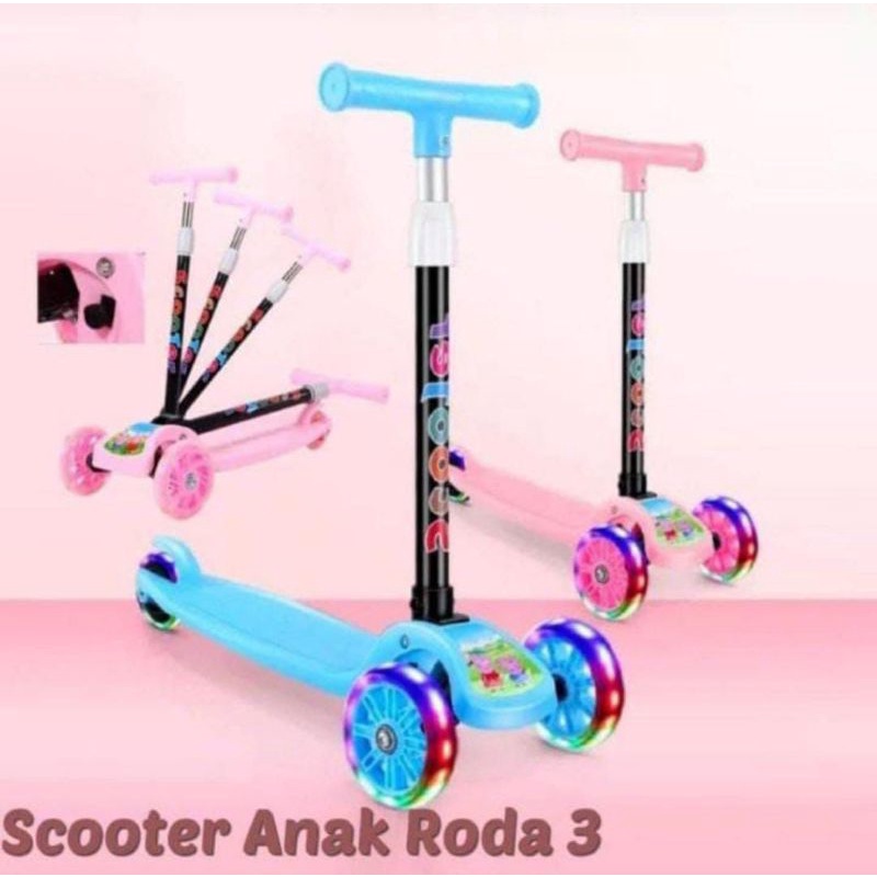 scooter anak led roda 3
