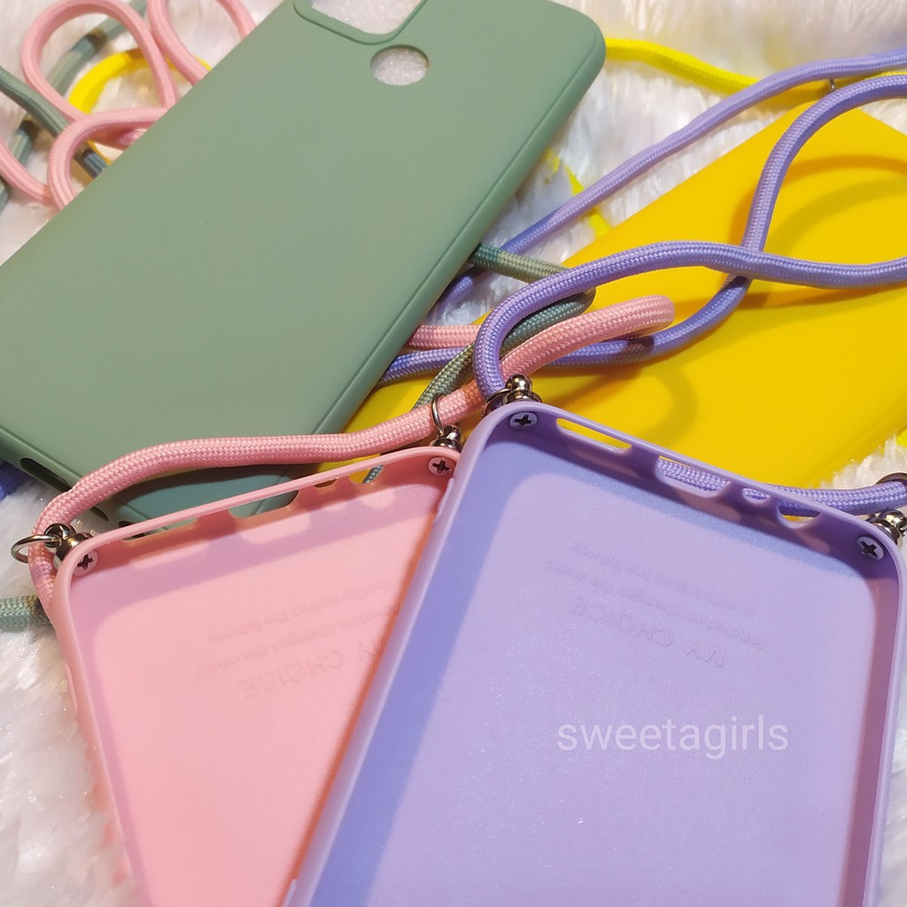 Sling Case Candy untuk Realme C15 / C20 / C25  Narzo 30A -sweetacase.id / sweetagirls  - casing tali mama gigi / casing candy macaron dengan tali model selempang sudah dibaut