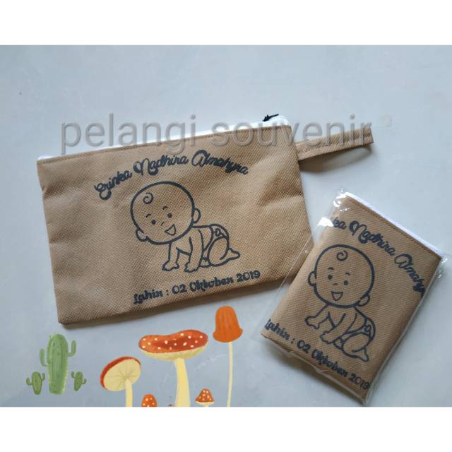 

souvenir aqiqah murah/sablon satu sisi