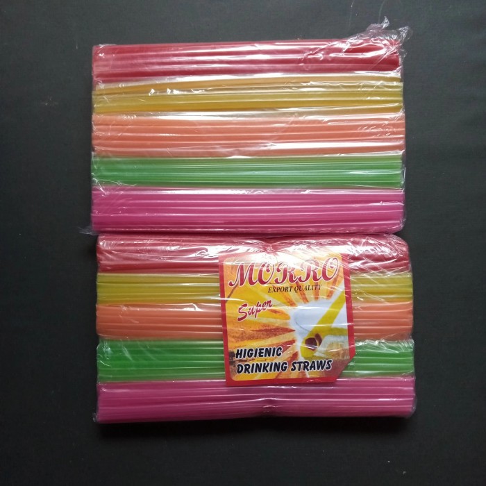 Sedotan Plastik Steril Aneka Warna Murah Ekonomis