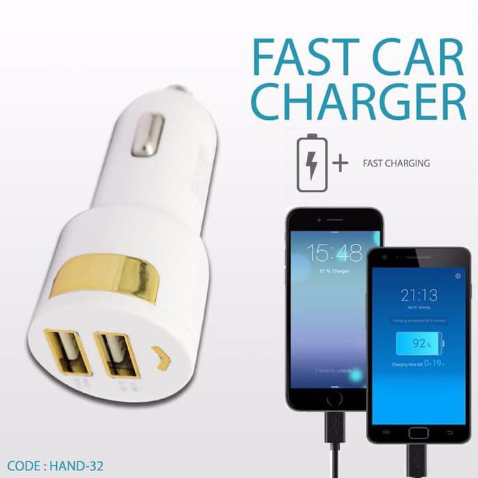 Car Charger colokan pengisi daya hp gadget quick charge mobil fast charging casan darurat