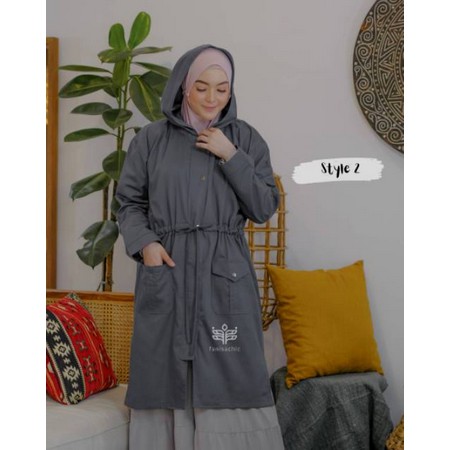 Jaket Parka Muslim Panjang AZURA Fanisachic - JAKET Atau OUTER CUACA DINGIN ALL SIZE OPD (Outer Pelindung Diri)