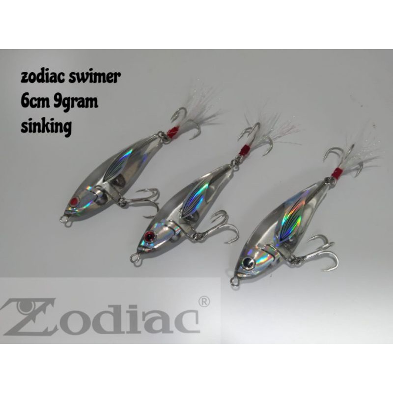 Swimmer Zodiac Lure Sinking 3.5gr 9gr Killer Swimbait Resin Komplit Hook