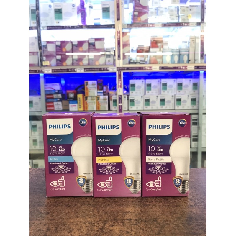 Bola Lampu PHILIPS LED Bulb 10 watt PHILIPS My Care Interlac Optic 10w
