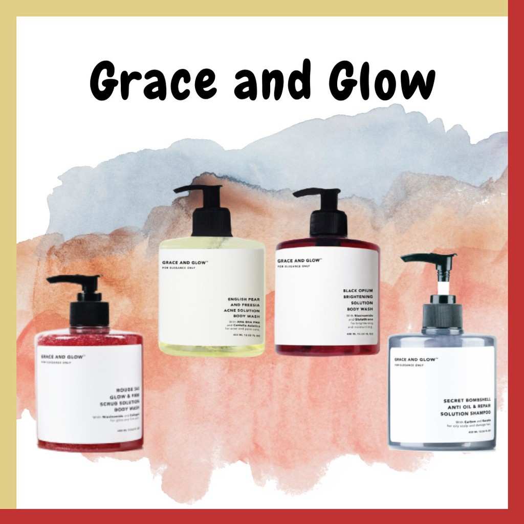 ✨LACIKOSME✨GRACE AND GLOW BODY CARE SERIES - BODY WASH SERUM SHAMPOO -SABUN MANDI