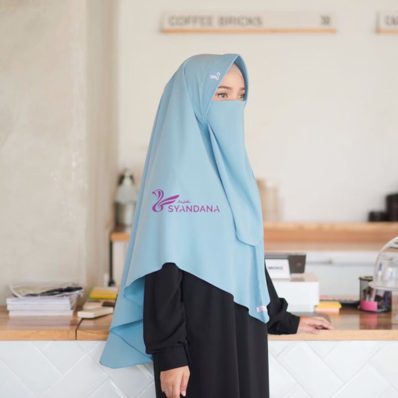 Hijab Kerudung Khimar Lisya Sky Syandana (Size M)