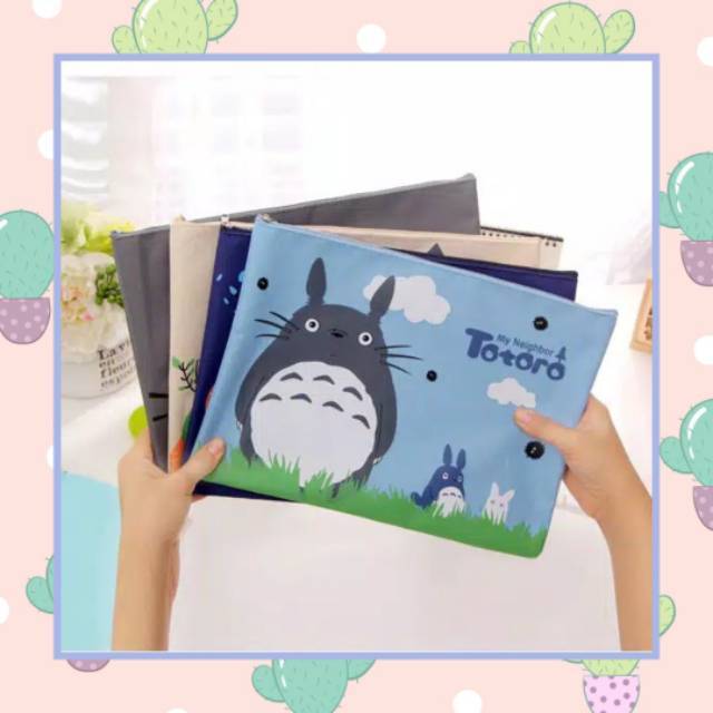 

TO002 A4 ORGANIZER BAG TAS KAIN TOTORO FILE FOLDER MAP LEIDIS STATIONARY