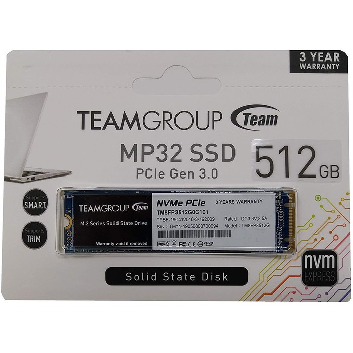 NVME TEAMGROUP MP33 512GB - TEAM MP33 M.2 PCIe SSD Gen3 X4 512GB