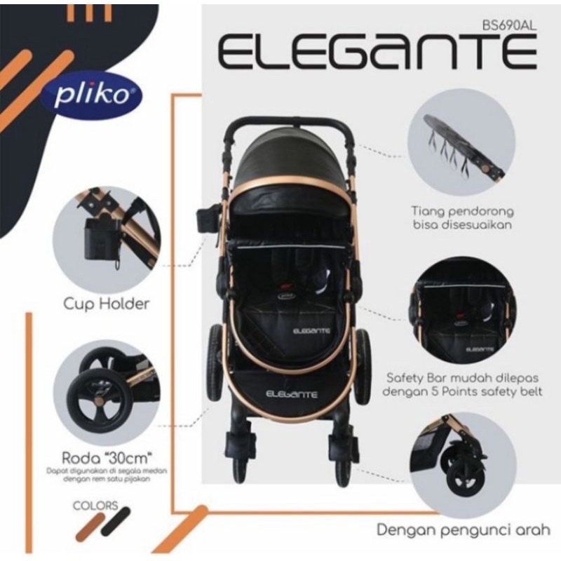 stroler pliko elegante black