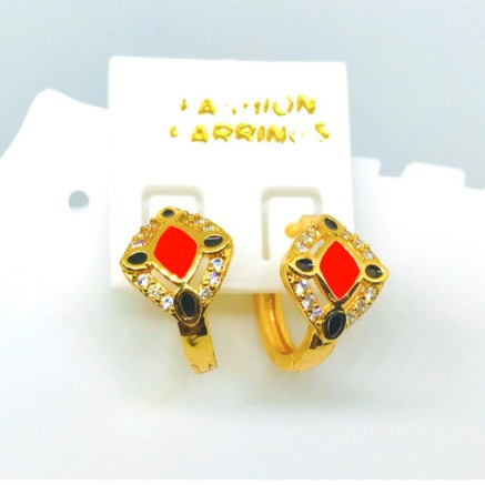 Anting wanita // anting jepis lapis emas // anting klip cat catan //pwrhiasan //anting