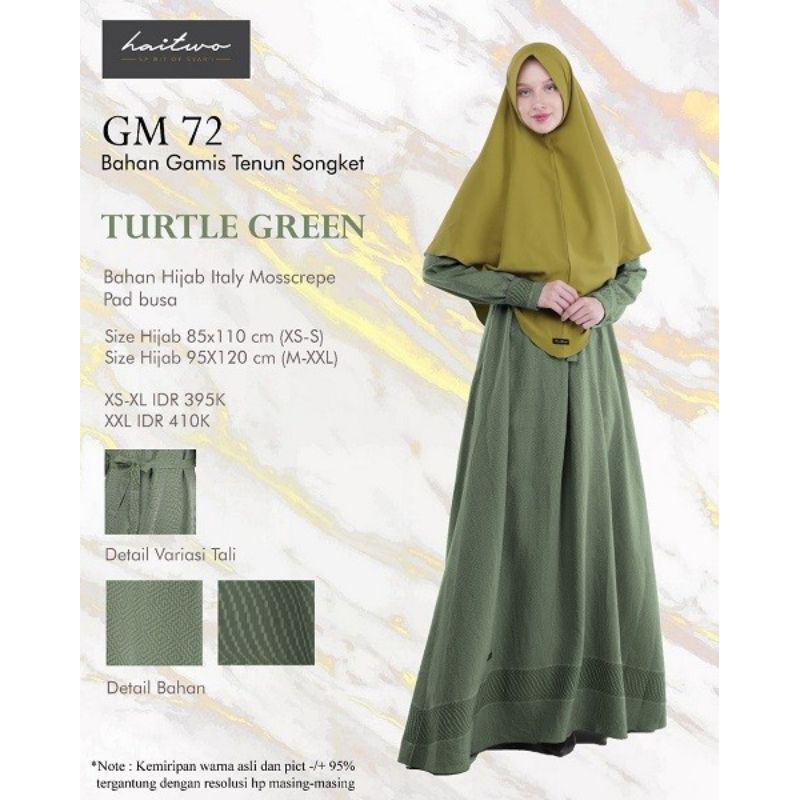 Gamis HAITWO GM 72  / SETELAN SYARI SET / HAIHAI / FASHION MUSLIM