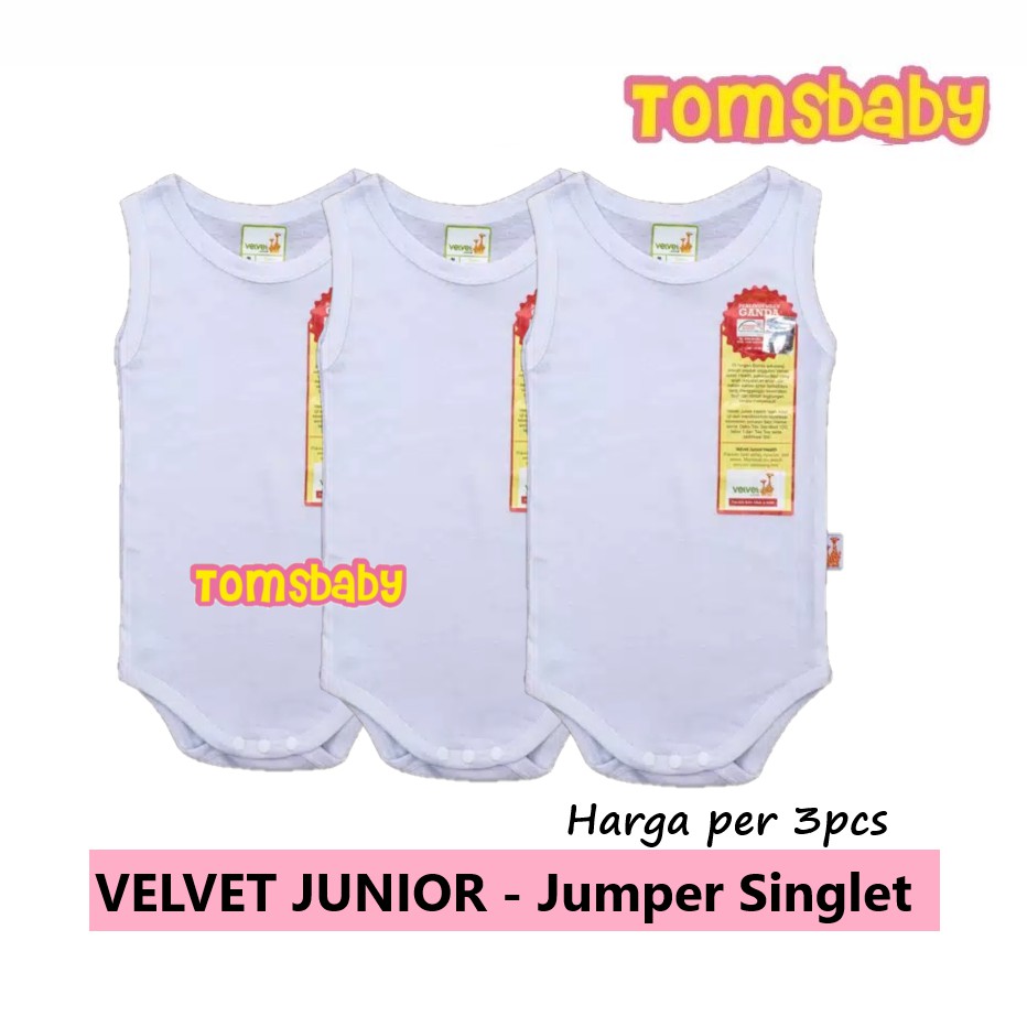 0-9bln/ VELVET 3pcs Jumper Singlet Bayi VELVET / Kaos Dalam Kodok VELVET