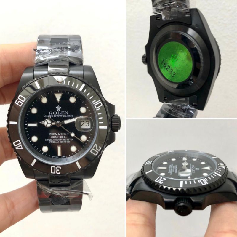 REAL PIC - JAM TANGAN PRIA AUTOMETIC ROLEX SUBMARINER PREMIUM QUALITY FULL BLACK