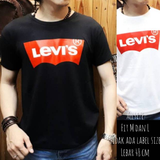 Kaos pria distro neo basic levis 4 warna hitam marun navy putih