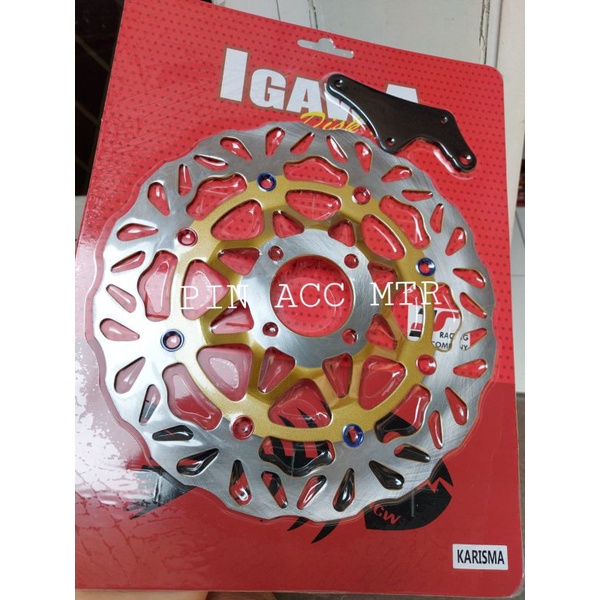 PIRINGAN DISC CAKRAM DEPAN VARIASI LEBAR+BREKET UK 300MM GRIGI KHARISMA/SUPRA FIT NEW/CS1 ( PNP )