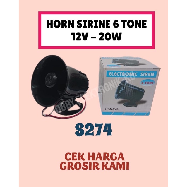 HORN SIRINE 6 TONE 12V 20W